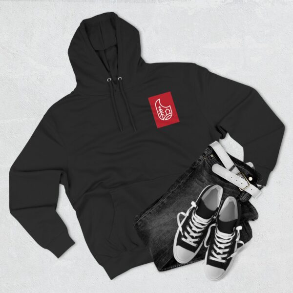 Red Barn Guesthouse Three-Panel Fleece Black Hoodie - Image 3