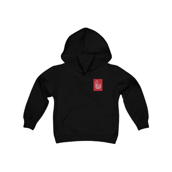 Red Barn Guesthouse Youth Hooded Sweatshirt - Image 3