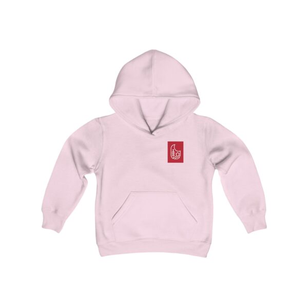 Red Barn Guesthouse Youth Hooded Sweatshirt - Image 15