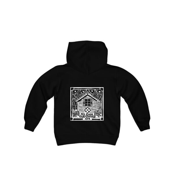 Red Barn Guesthouse Youth Hooded Sweatshirt - Image 4