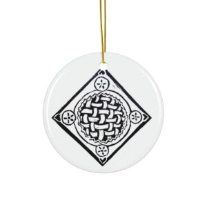 Apple Pie Folk Art Ceramic Ornament