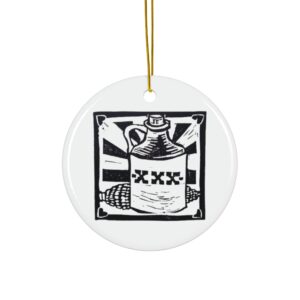 Corn Whiskey Folk Art Ceramic Ornament